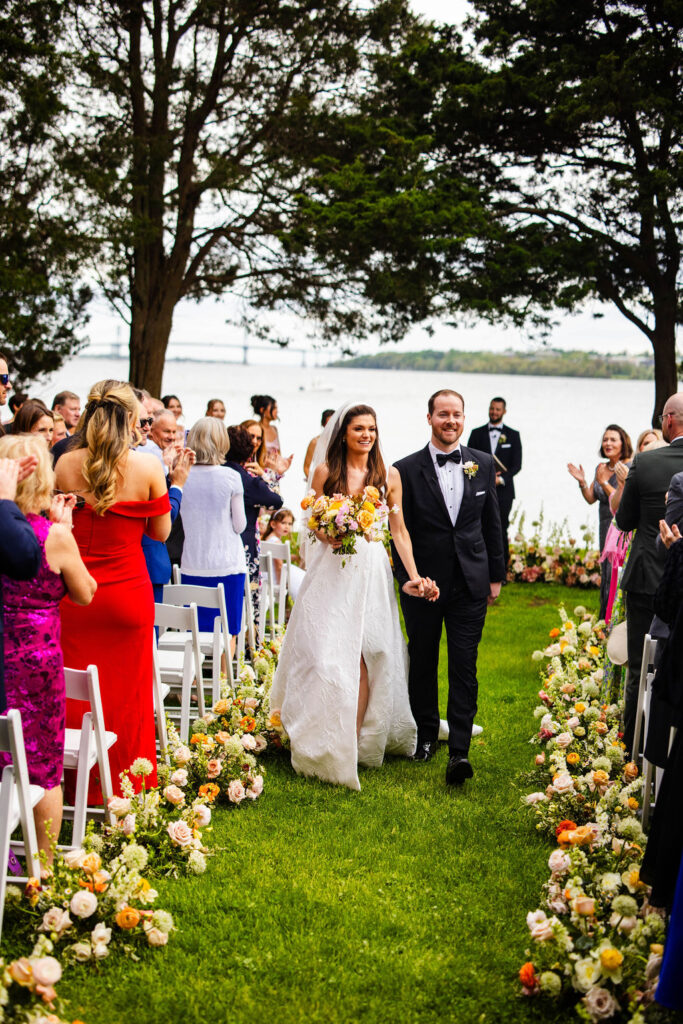 Wedding ceremony at a Mount Hope Farm Wedding