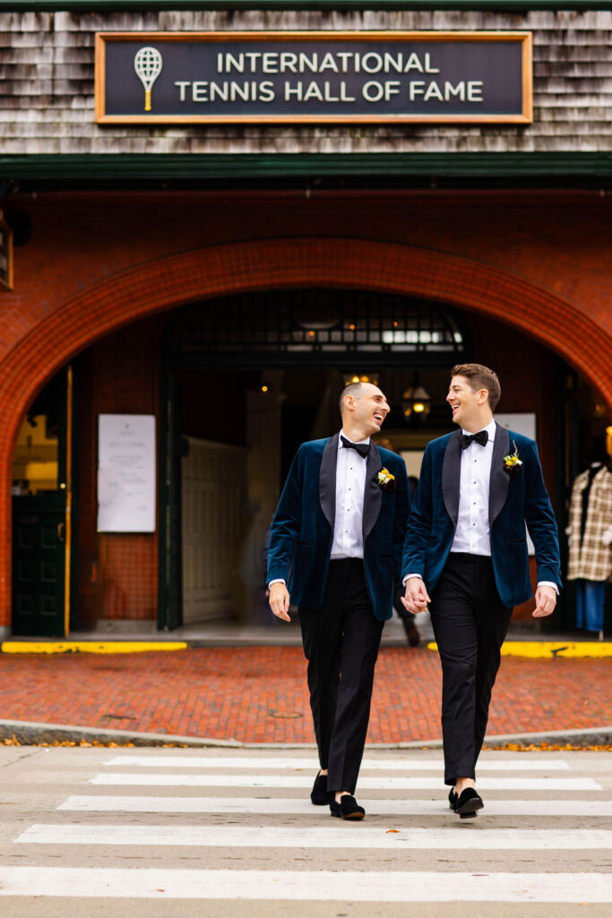 Grooms at their Tennis Hall of Fame Wedding in Newport, Rhode Island