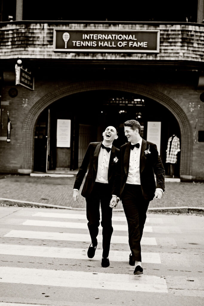 Grooms at their Tennis Hall of Fame Wedding in Newport, Rhode Island