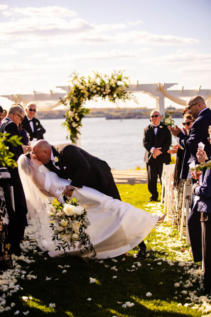 Ceremony at Oceancliff wedding in Newport Rhode Island Wedding Photographer