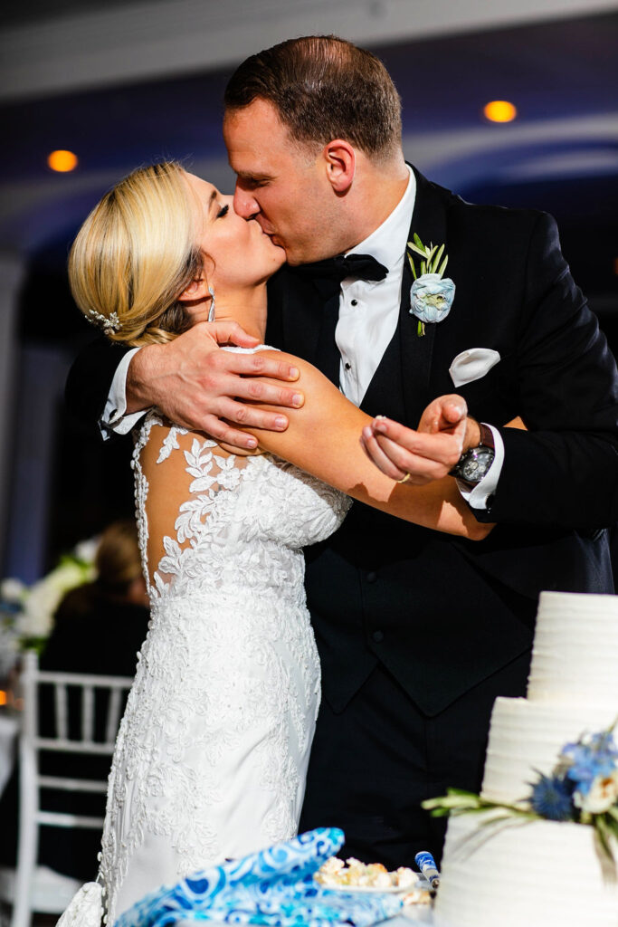 Bride and Groom dancing during their Belle Mer Island House in Newport, RI.