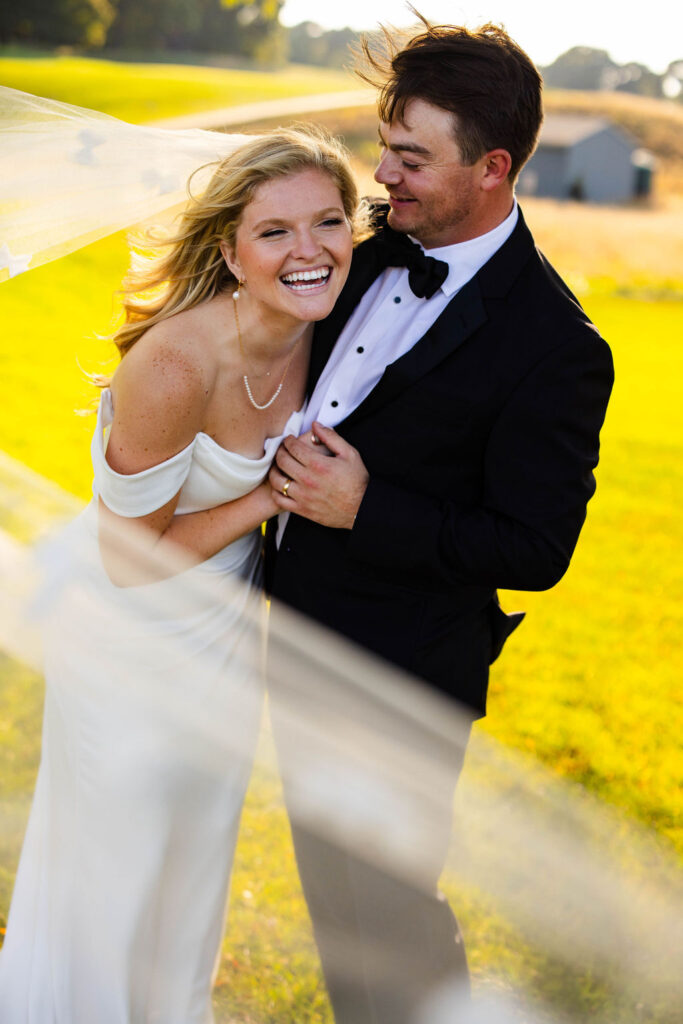 Bride and Groom at Rhode Island Country Club Wedding