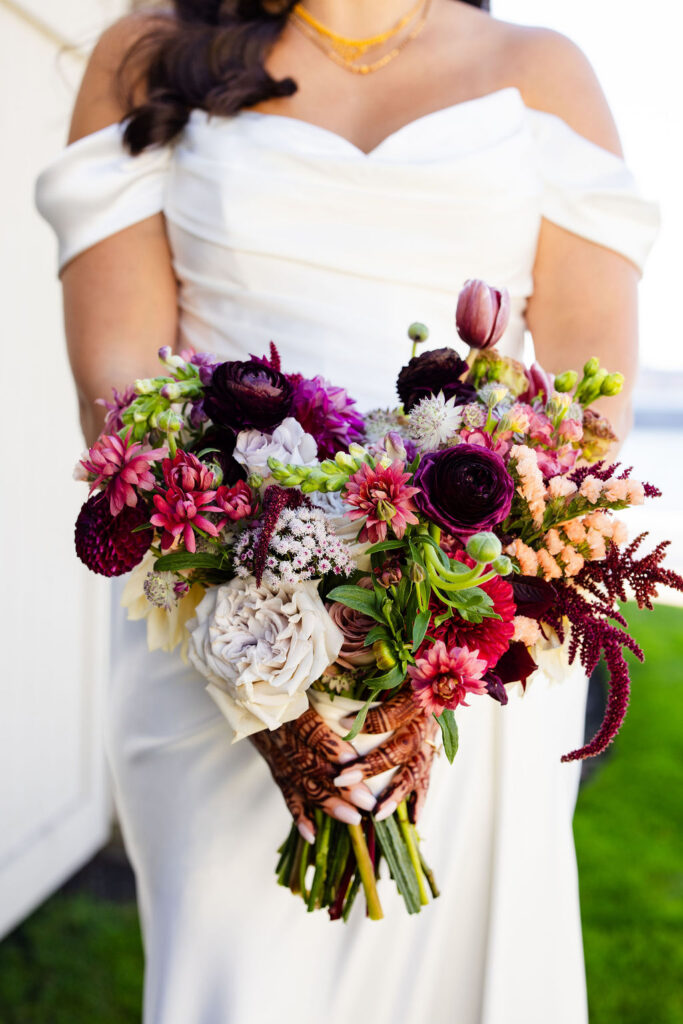 Bridal bouquet by Plant Girl Florals at Belle Mer